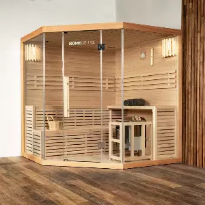 HOME DELUXE Sauna »Traditionelle Sauna SKYLINE BIG - XL«, Holz: Hemlocktanne - Maße: 200 x 200 x 210 cm