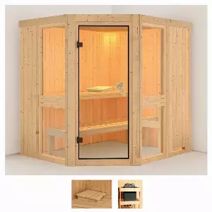 Karibu Sauna »Aline 1«, BxTxH: 196 x 170 x 198 cm, 68 mm, (Set) ohne Ofen