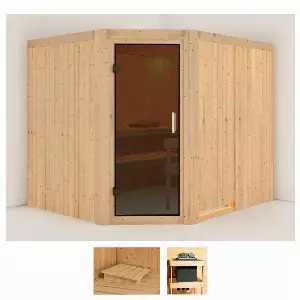 Karibu Sauna »Marit«, BxTxH: 231 x 196 x 198 cm, 68 mm, (Set) ohne Ofen