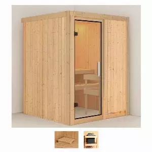 Karibu Sauna »Norma«, BxTxH: 151 x 151 x 198 cm, 68 mm, (Set) ohne Ofen