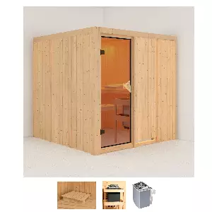 Karibu Sauna »Romina«, (Set), 8-kW-Ofen mit integrierter Steuerung