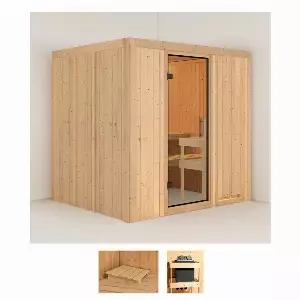 Karibu Sauna »Solida«, BxTxH: 196 x 170 x 198 cm, 68 mm, (Set) ohne Ofen