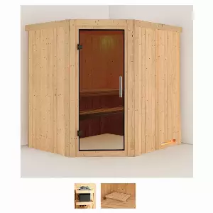 Karibu Sauna »Stine«, BxTxH: 196 x 170 x 198 cm, 68 mm, (Set) ohne Ofen