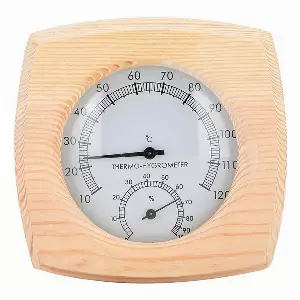 kueatily Hygrometer »Sauna Hygrometer 2-in-1 Messgerät, Sauna Zubehör, Holz, Quadrat«, (1-St)