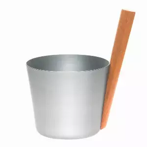 rento Aufgusskübel »Silber«, 5,00 l, mit Griff aus wärmebehandeltem Bambus