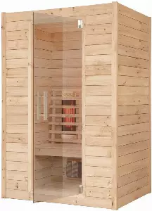 RORO Sauna & Spa Infrarotkabine »ABN D431«, BxTxH: 132 x 102 x 198 cm, 45 mm, Fronteinstieg, inkl Fußboden und Steuergerät