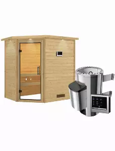 Sauna »Baldohn«, inkl. 3.6 kW Saunaofen mit externer Steuerung, für 3 Personen