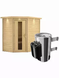 Sauna »Baldohn«, inkl. 3.6 kW Saunaofen mit integrierter Steuerung, für 3 Personen