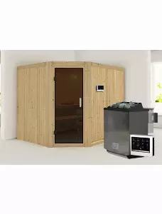 Sauna »Haapsalu«, inkl. 9 kW Bio-Kombi-Saunaofen mit externer Steuerung, für 4 Personen