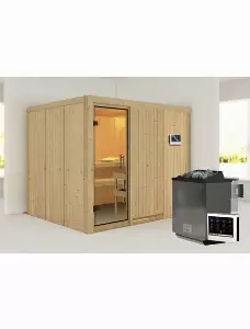Sauna »Jöhvi«, inkl. 9 kW Bio-Kombi-Saunaofen mit externer Steuerung, für 4 Personen