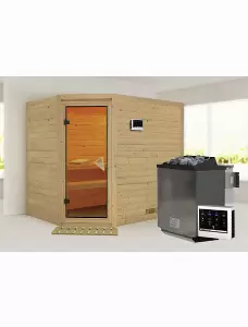 Sauna »Kärdla«, inkl. 9 kW Bio-Kombi-Saunaofen mit externer Steuerung, für 4 Personen