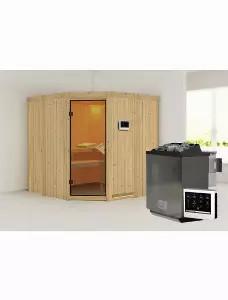 Sauna »Keila 1«, inkl. 9 kW Bio-Kombi-Saunaofen mit externer Steuerung, für 4 Personen