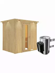 Sauna »Kircholm«, inkl. 3.6 kW Saunaofen mit integrierter Steuerung, für 3 Personen