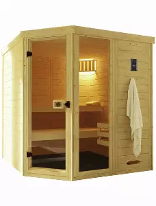 Sauna »Laukkala 3«, ohne Ofen, 192 x 200 x 192 cm, mit Fenster