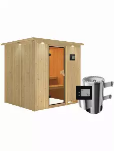 Sauna »Olai«, inkl. 3.6 kW Saunaofen mit externer Steuerung, für 3 Personen