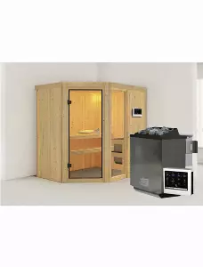 Sauna »Paide 1«, inkl. 9 kW Bio-Kombi-Saunaofen mit externer Steuerung, für 3 Personen