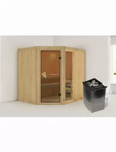 Sauna »Paide 2«, inkl. 9 kW Saunaofen mit integrierter Steuerung, für 3 Personen