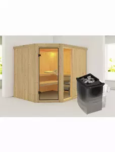 Sauna »Paide 3«, inkl. 9 kW Saunaofen mit integrierter Steuerung, für 4 Personen