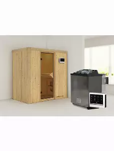 Sauna »Pärnu«, inkl. 9 kW Bio-Kombi-Saunaofen mit externer Steuerung, für 2 Personen