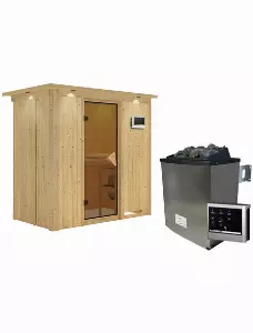 Sauna »Pärnu«, inkl. 9 kW Saunaofen mit externer Steuerung, für 2 Personen