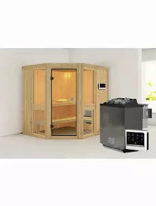 Sauna »Pölva 1«, inkl. 9 kW Bio-Kombi-Saunaofen mit externer Steuerung, für 3 Personen