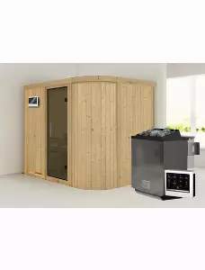 Sauna »Saue 4«, inkl. 9 kW Bio-Kombi-Saunaofen mit externer Steuerung, für 3 Personen