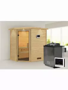 Sauna »Svea«, inkl. 9 kW Bio-Kombi-Saunaofen mit externer Steuerung, für 3 Personen