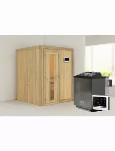 Sauna »Tallinn«, inkl. 9 kW Bio-Kombi-Saunaofen mit externer Steuerung, für 3 Personen