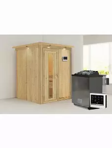 Sauna »Tallinn«, inkl. 9 kW Bio-Kombi-Saunaofen mit externer Steuerung, für 3 Personen