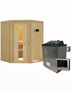 Sauna »Tartu«, inkl. 9 kW Saunaofen mit externer Steuerung, für 3 Personen