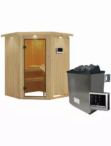 Sauna »Tartu«, inkl. 9 kW Saunaofen mit externer Steuerung, für 3 Personen