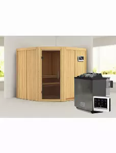 Sauna »Vöru«, inkl. 9 kW Bio-Kombi-Saunaofen mit externer Steuerung, für 4 Personen