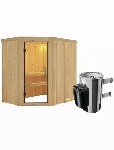 Sauna »Wenden«, inkl. 3.6 kW Saunaofen mit integrierter Steuerung, für 3 Personen
