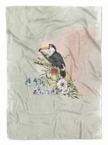 Sinus Art Handtücher »Handtuch Strandhandtuch Saunatuch Kuscheldecke Nashornvogel Blumen Tropisch Aquarell Motiv Dusc« (1-St), Handtuch