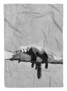 Sinus Art Handtücher »Handtuch Strandhandtuch Saunatuch Kuscheldecke Grau Roter Panda Motiv« (1-St), Handtuch