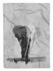 Sinus Art Handtücher »Handtuch Strandhandtuch Saunatuch Kuscheldecke Grau Elefant Motiv« (1-St), Handtuch