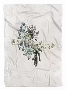 Sinus Art Handtücher »Handtuch Strandhandtuch Saunatuch Kuscheldecke Kakadus Blumen Kunstvoll Einzigartig Schön Dusch« (1-St), Handtuch