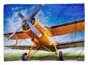 Sinus Art Handtücher »Handtuch Strandhandtuch Saunatuch Kuscheldecke mit Fotomotiv Flugzeug Propeller« (1-St), Handtuch