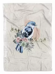 Sinus Art Handtücher »Handtuch Strandhandtuch Saunatuch Kuscheldecke Sperling kleiner Vogel Blumen Blüten Kunstvoll D« (1-St), Handtuch