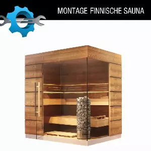 Vor Ort Montage einer Finnischen Sauna