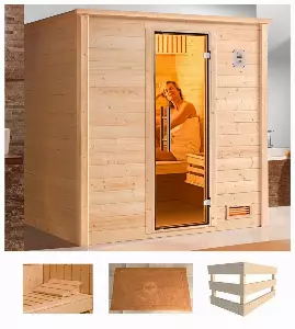 weka Sauna »Bergen 1«, BxTxH: 198 x 148 x 203,5 cm, 45 mm, ohne Ofen