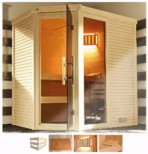 weka Sauna »Cubilis«, BxTxH: 195 x 145 x 205 cm, 45 mm, ohne Ofen, inkl. Aufbauservice