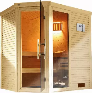weka Sauna »Cubilis E 2«, BxTxH: 195 x 195 x 205 cm, 45 mm, inkl. Ofen und digitaler Steuerung, GTF,OS 7,5 Strg. EOS