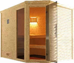 weka Sauna »Cubilis«, (Set), 7,5 kW-Ofen mit digitaler Steuerung