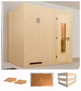 weka Sauna »Halmstad 2«, BxTxH: 194 x 177 x 199 cm, 68 mm, ohne Ofen