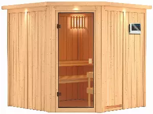 welltime Sauna »Kathi«, (Set), 9-kW-Bio-Ofen mit ext. Steuerung