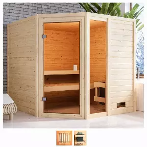 welltime Sauna »Tally«, BxTxH: 196 x 196 x 187 cm, 38 mm, ohne Ofen