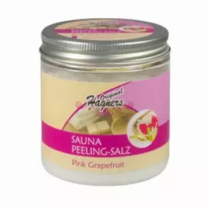Original Hagners Sauna-Peeling-Salz Grapefruit, Hautschüppchen werden sanft entfernt - Mit Meersalz, Jojobaöl und Grapefruitöl, 200 g - Dose