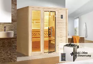 weka Premium Massivholz-Sauna Bergen Gr. 1.8 Sparset 7,5 kW OS GLO782281645