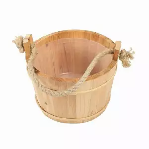 Sauna-Aufgusskübel aus Holz mit Einsatz 1 St